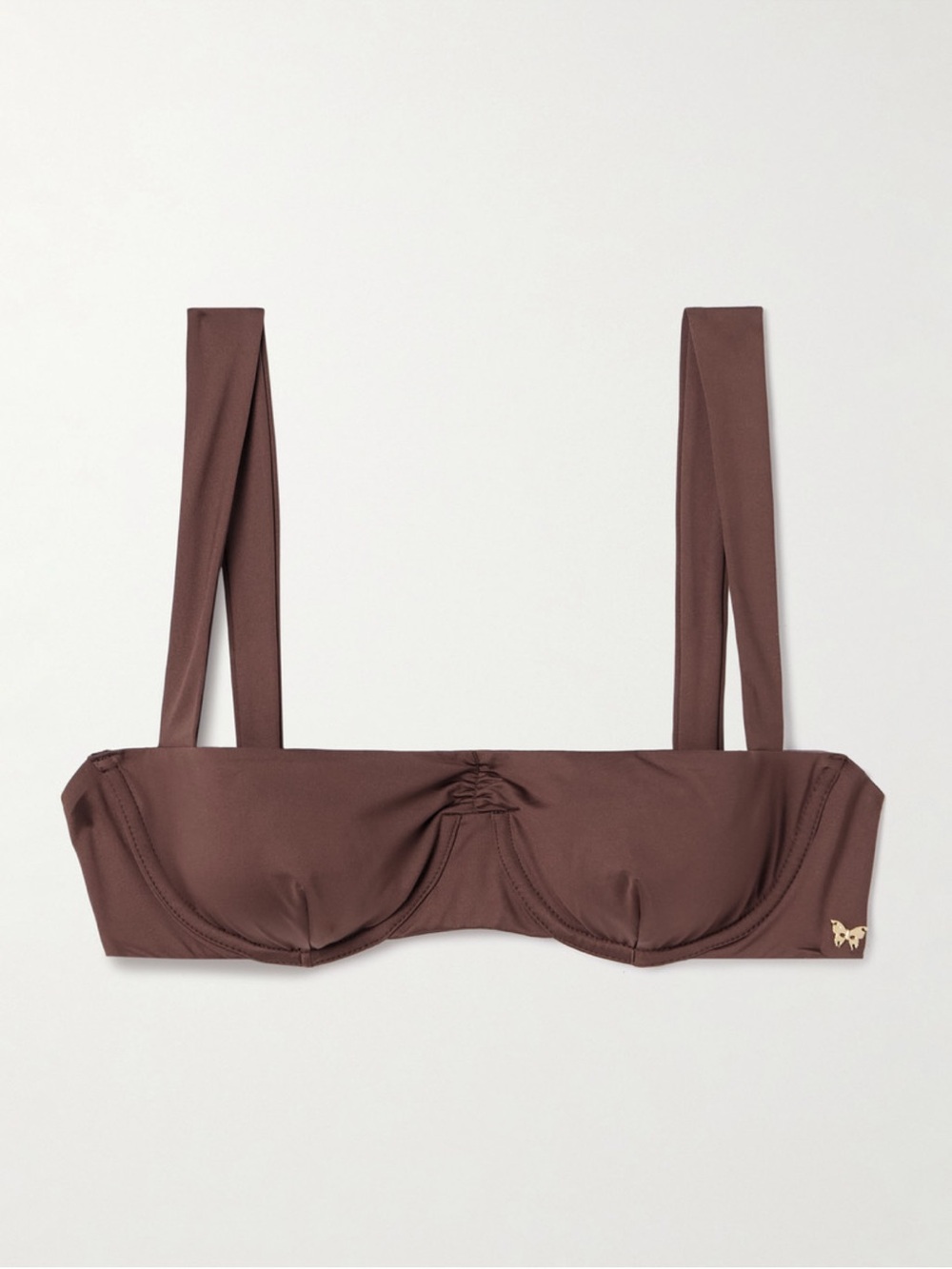 Underwire Chocolate Brown Bikini Top with Butterfly Charm